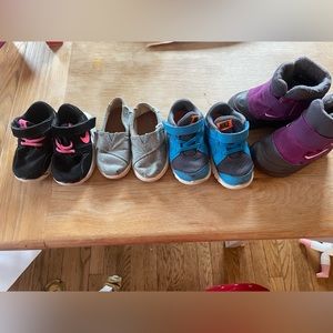 Lot of toddler sneakers the north face boots nike sneakers, toms sneakers